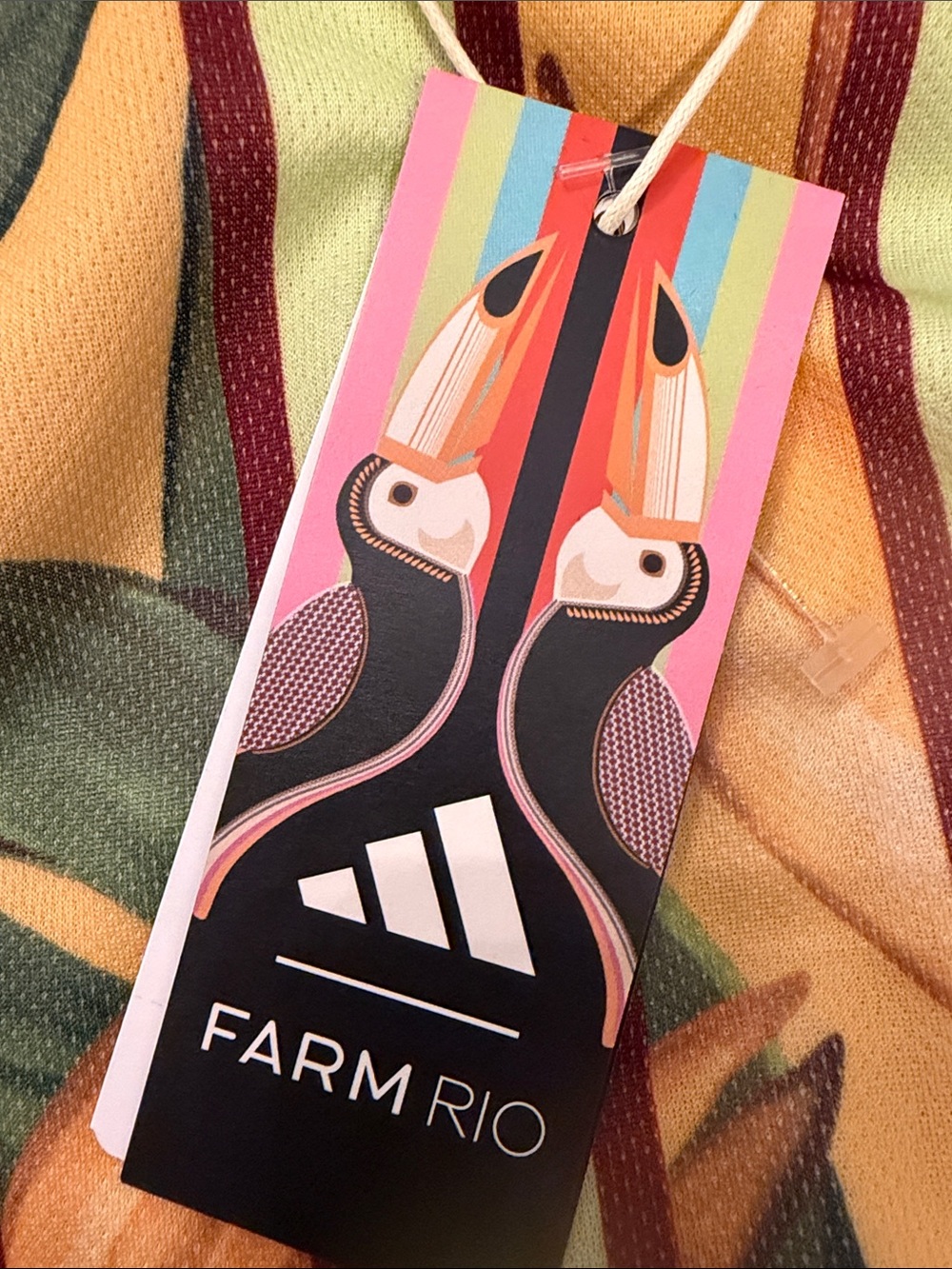 FARM Rio WOMEN’S M Tropical Stripe Polo Dress Yellow, Green, Black NWT - Picture 6 of 8